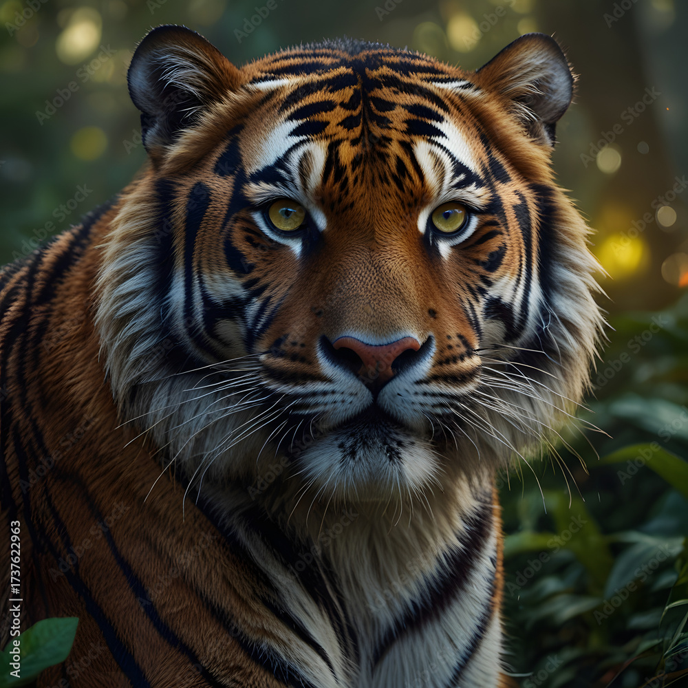 Naklejka premium portrait of a tiger , tiger wildlife in the forest