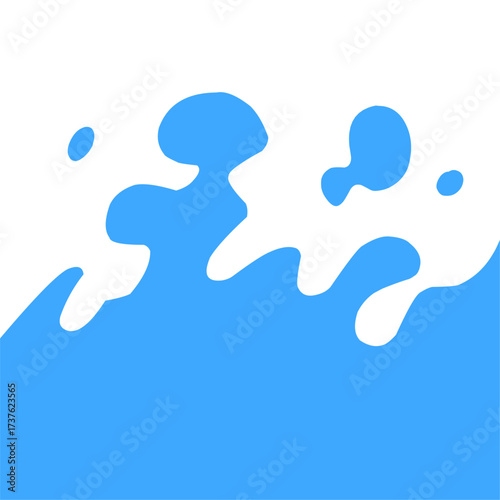 Rushing water vector, blue water flow, water flat vector illustration, abstract wave design, dynamic movement, fluid style, modern background element.