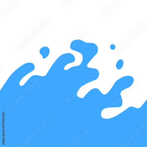 Rushing water vector, blue water flow, water flat vector illustration, abstract wave design, dynamic movement, fluid style, modern background element.