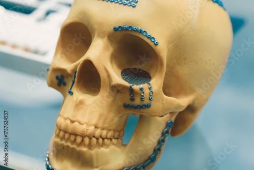 Bilde på lerret Metal Implants for Facial Surgery repair part, Medical titanium alloys for secur