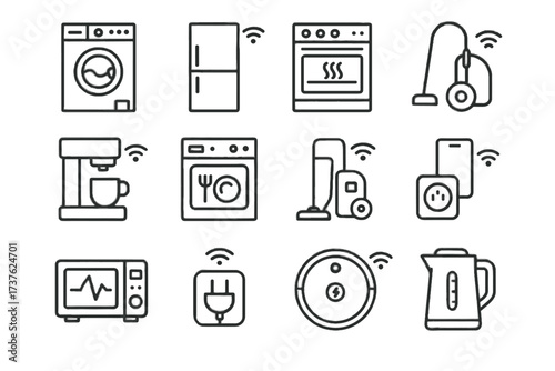 Dishwasher smart appliance kettle icon vector machine maker monitor robotic