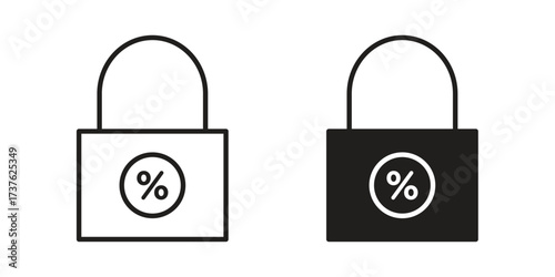 Fixed rate mortgage icon art in black and white