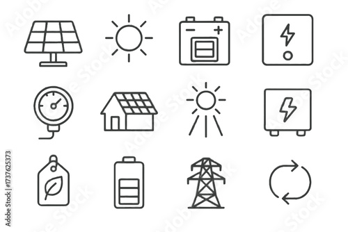 Inverter icon icons sun storage battery energy solar vector sunlight meter rays