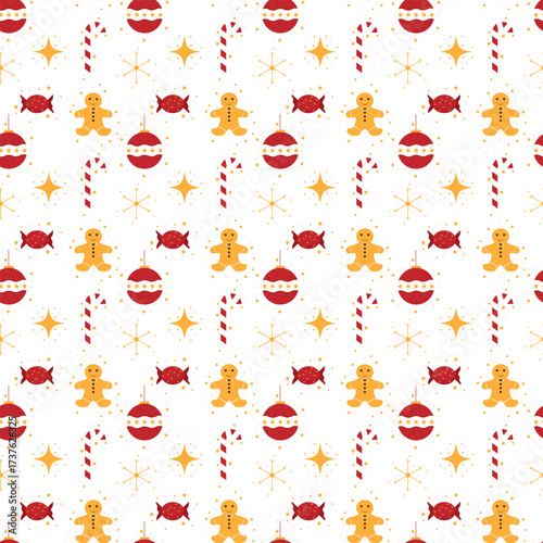 Seamless pattern with Christmas elements perfect for holiday design. Christmas endless texture