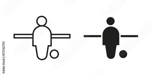 Foosball icon art in black and white