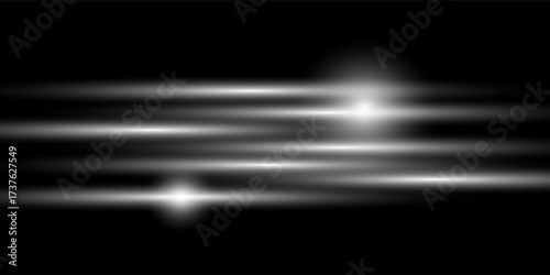 Colorful light trails, long time exposure motion blur effect. Red and blue glowing neon lights lines. Red blue special effect, speed police line. Magic of moving fast lines. Vector Illustration