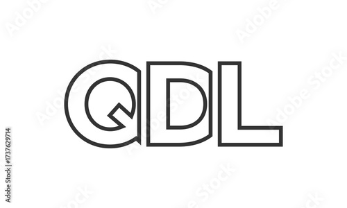 QDL logo design template with strong and modern bold text. Initial based vector logotype featuring simple and minimal typography. Trendy company identity.
