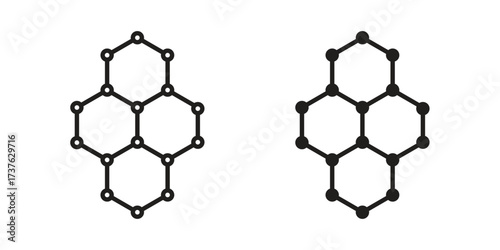 Graphene icon art in black and white