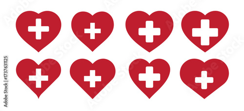 medical plus sign silhouette vector illustration