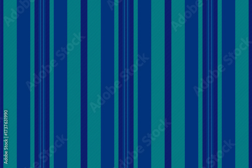 Iew seamless background fabric, customizable vector vertical pattern. Tile textile texture lines stripe in blue and teal colors.