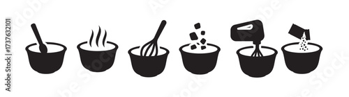 mixing bowl icons vector.