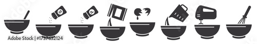 mixing bowl vector illustration
