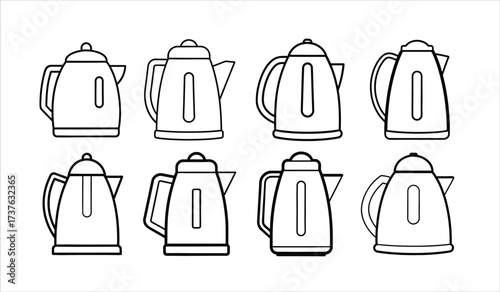 modern electric kettle designs vector illustration