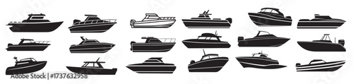 motor boat silhouette vector illustration