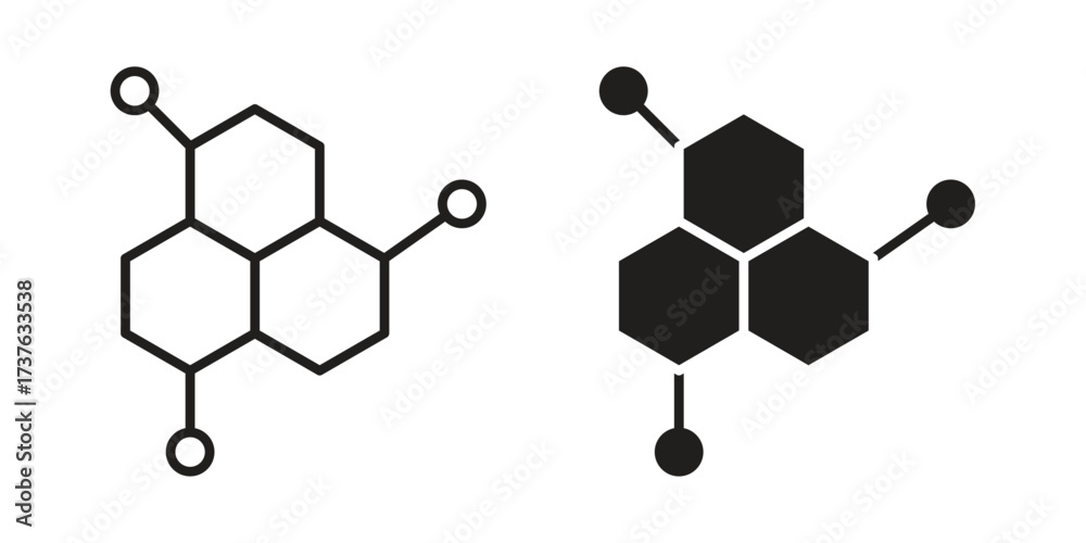 Fototapeta premium Hormones icon art in black and white