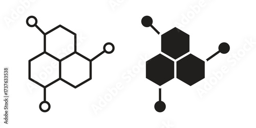 Hormones icon art in black and white