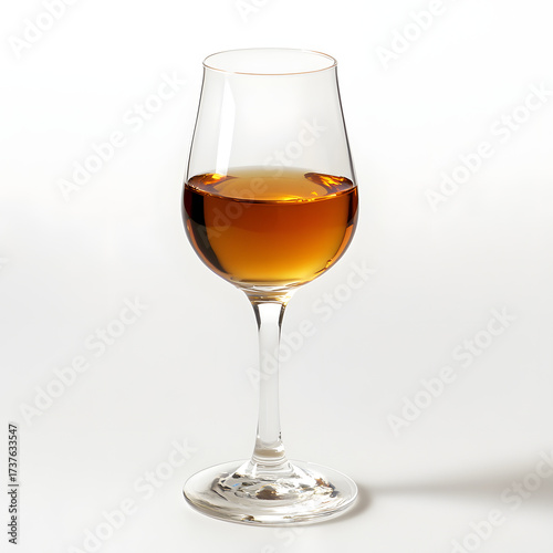 Elegant Glass of Sweet Fortified Wine – Golden Brown Liquor