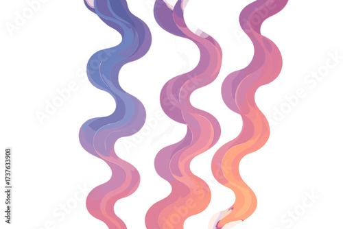 Filled vector flowing swirls smoke glowing abstract illustration gradients dreamy