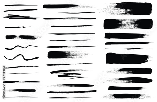 paintbrush set, set grunge brush strokes, Brush strokes vector. Set of text boxes. Paintbrush collection. Grunge design elements. Painted rectangles and long strokes, Dirty texture banners..eps10