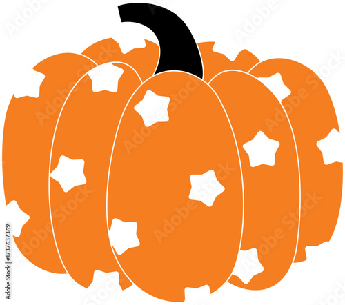 Star Pumpkin Clipart – Cute Orange Fall Pumpkin with Star Cutouts for Halloween and Thanksgiving Designs