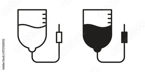 Intravenous icon art in black and white