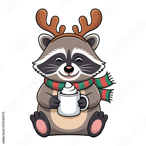 Christmas Raccoon Clipart