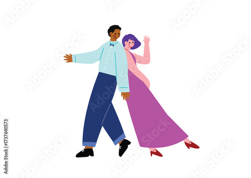 ペア出踊る男女