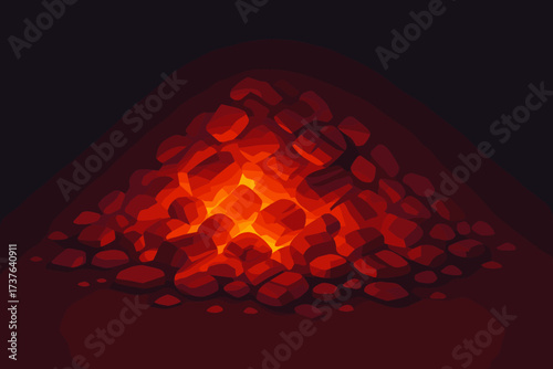 Deep ember heat shifting glowing from art yellow gradients embers illustration vector
