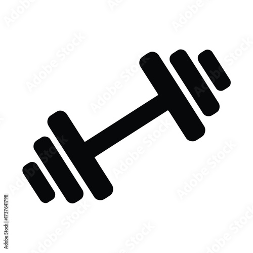 Fitness dumbbell workout equipment. Strength training tool for exercise, essential item for athletic routine, heavy lifting apparatus.