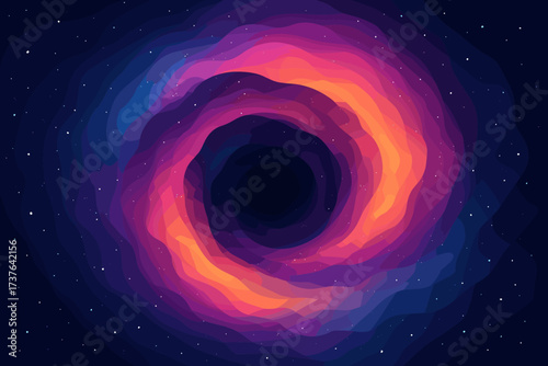 Space glowing cosmic spiral spiraling nebula into deep gradient illustration vector effect