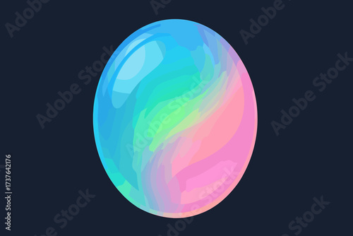 Blue green layers illustration glowing reflections surface vector opal glow pink gemstone