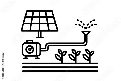 Solar panel powered irrigation system for sustainable agriculture and plant watering