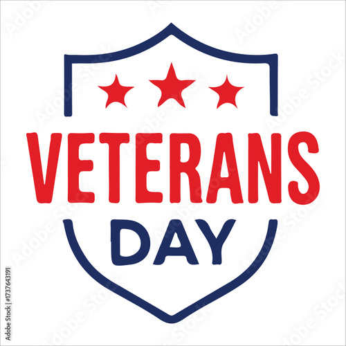 Happy Veterans Day calligraphic lettering. Handwritten script for USA holiday celebration. Vector typography design for greeting card or banner. American patriotic tribute text.