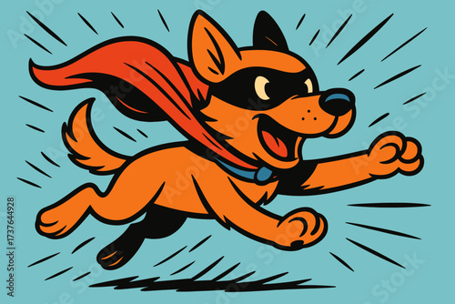 Wearing illustration heroic action into vector animal small personality loyal jumping sidekick