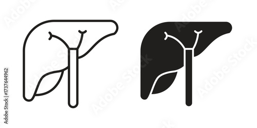 Liver icon art in black and white