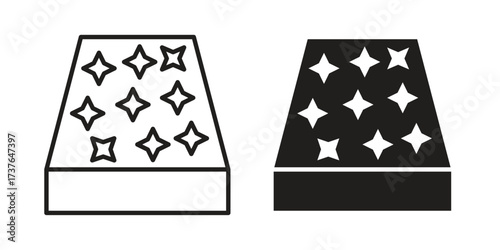 Mattress icon art in black and white