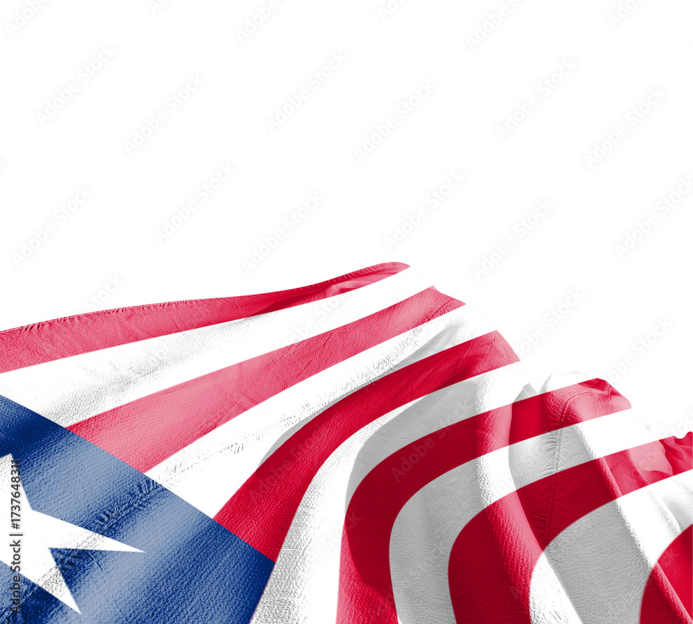 Obraz premium Liberia national flag fluttering on white background