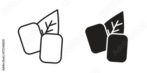 Mint gum icon art in black and white