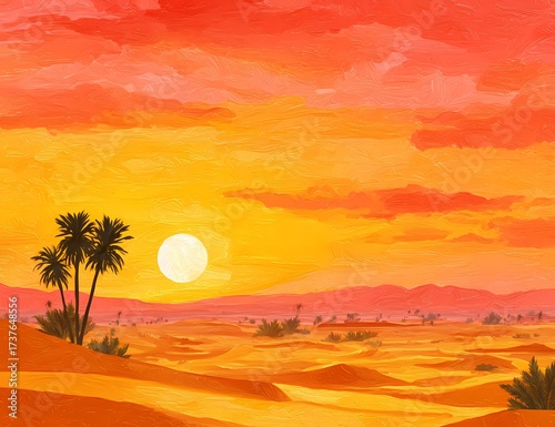 sunset in the desert