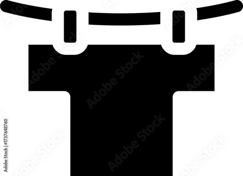 Black silhouette laundry weather icon