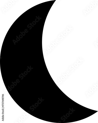 Black silhouette moon weather icon