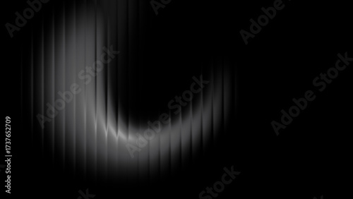 Modern dark gradient texture with ribbed glassy effect - Minimal grey and black abstract background with soft glass texture and elegant curved wave lighting