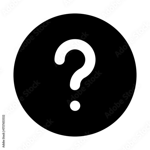 Question mark symbol in a black circle representing uncertainty and inquiry