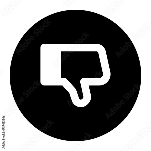 Black and white thumbs down icon expressing disapproval and disagreement minimalistic simple