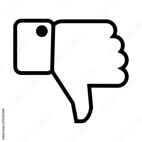 Simple and clean graphic illustration of a thumbs down icon for disapproval minimal design