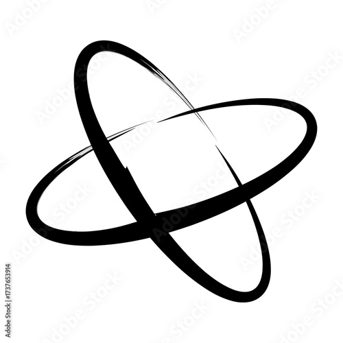 Abstract brushed rings intersecting to create a dynamic and modern design element