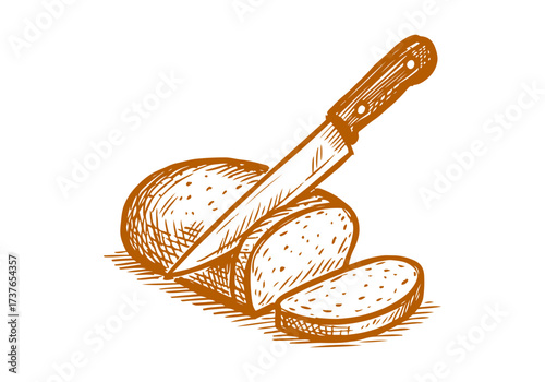 Bread hand drawn sketch sketch vector illustration