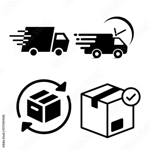 Vector illustration showcasing fast delivery services and efficient package handling logistics for