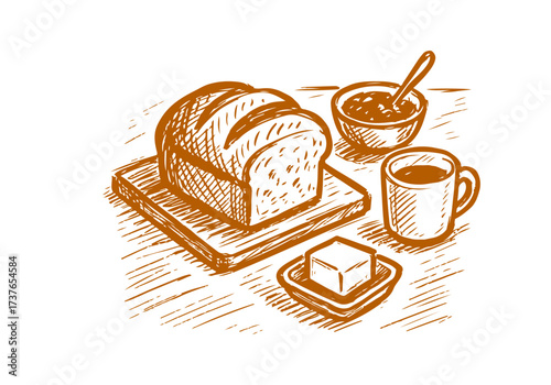 Bread hand drawn sketch sketch vector illustration