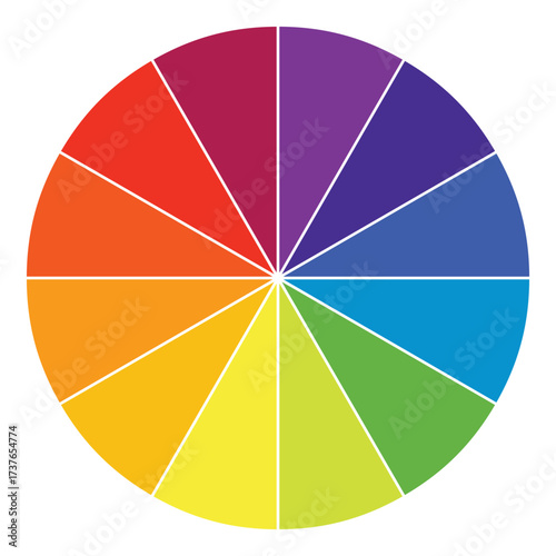 Vibrant color wheel showcasing primary secondary and tertiary hues for designers and artists